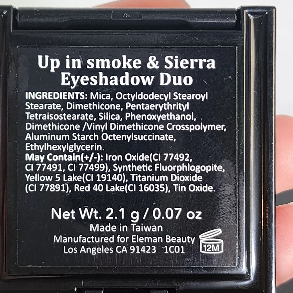 Eleman Beauty Up In Smoke and Sierra Eyeshadow Duo‎ Size .07 Oz